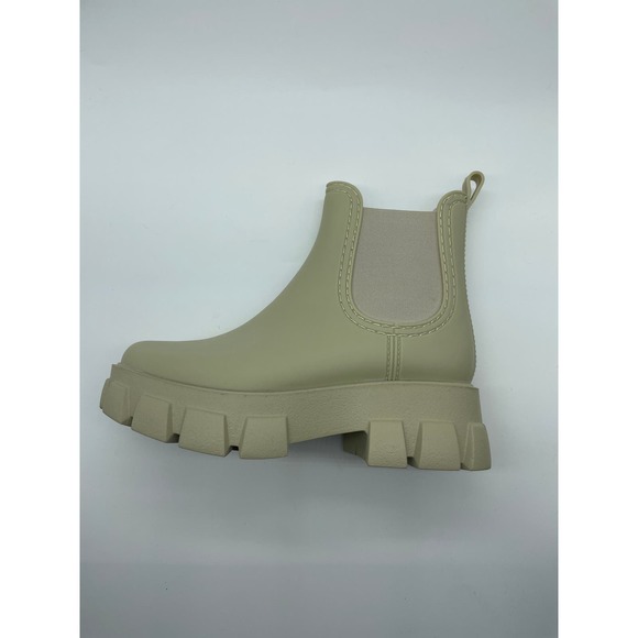 NWT Jeffrey Campbell Platform Lug Rainboots Chelsea Boot Size 7 Cream - Picture 6 of 14